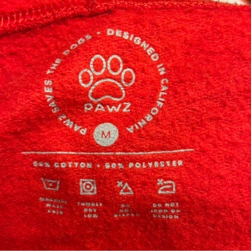PAWZ Red Fleece with Paw Logo - Picture 5 of 5